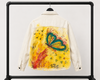hand painted cream color denim jacket butterfly fantasy